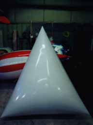 triangle shape custom helium inflatables made in the USA.